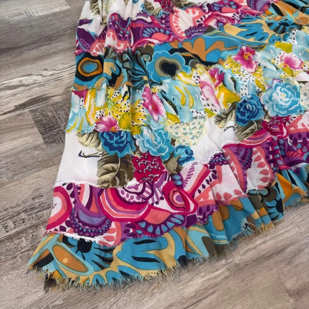 Vintage 90s Cato Tiered Patchwork Boho Maxi Skirt Y2K Festival Fairycore 18 XXL